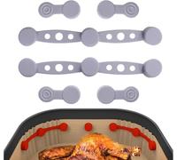 Hvjwfu Air Fryer Magnet Silicone Buckle, Airfryer Magnets for Baking Paper, air Fryer Silicone Buckle Set, Prevent Disposable Paper Liner from Covering Food and Touching Heating Element to Burn-Gray