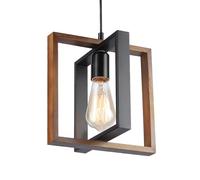 HvKvHvY Ceiling Lights Living Room Light Fitting, 1 Head Modern Wood and Metal Kitchen Black Chandelier, E27 Pool Table Ceiling Lighting, Adjustable Height Farmhouse Pendant Light