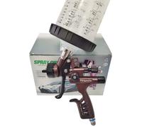 HVLP 6800B Spray Gun 1.3mm with no wash Cup and Adapter car spayer Painting Tool Spray air Paint Gun Airbrush Low Pressure 260L/MIn (Brown)