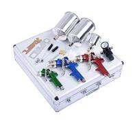HVLP Air Gravity Spray Gun Set, Gravity Feed Spray Gun with Box, Complete Spraying System for Automotive Primer, Finish Coats and Touch-Up, 3 Sprayguns with Cups