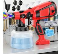 Hvlp Electric Paint Sprayer Gun, Red Handheld Fence Paint Sprayer, Airless