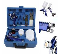 Hvlp Spray Gun Gravity Feed Air Car Auto Paint Gun Kit 0.8mm 1.4mm 2 Nozzles