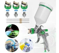 Hvlp Spray Gun Kit Gravity Feed Car Primer Paint 1.4mm 1.7mm +2.0mm Nozzle 600Ml