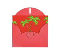 HVMUNG 3D Palm Tree Print Greeting Cards, Thank You Cards with Envelopes for All Occasions