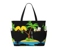 HVMUNG 3d Palm Tree Print Roomy Beach Tote Bag For Women, Large Travel Bag For Weekend Travel,Pool