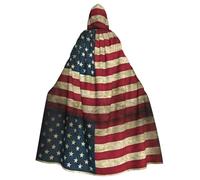 HVMUNG American Flag Print Carnival Gothic Cloak Cosplay Festival Cape For Masquerade And Costume Parties