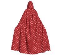 HVMUNG Big White Polka Dot Cape Carnival Gothic Unisex Cape for Masquerade Cosplay and Theme Party