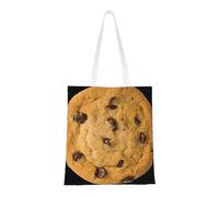 HVMUNG Chocolate Cookie Print Reusable Canvas Shopping Bag with Handles for Daily and Grocery Use