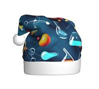 HVMUNG Classic Unisex Abstract Chemistry Science Print Christmas Hats for Christmas New Year Holiday Party Supplies