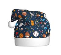 HVMUNG Classic Unisex Sports Baseball Game Print Christmas Hats for Christmas New Year Holiday Party Supplies