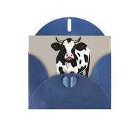 HVMUNG Cow Black Spot Print Greeting Cards Half Fold Thank You Note Cards With Envelopes For All Occasion