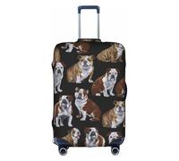 Hvmung English Bulldogs Print Luggage Cover Suitcases Elastic Travel Bag Luggage Stylish Design, white, L, Fashion