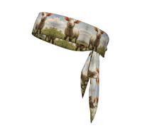 HVMUNG Farm Animal Print Sport Head Ties Back Bandanas Workout Hair Band Athletic Sweatbands Tennis Running, MC700