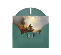 HVMUNG Fishing Lake Fishermen Print Greeting Cards Half Fold Thank You Note Cards With Envelopes For All Occasion