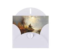 HVMUNG Fishing Lake Fishermen Print Greeting Cards, Thank You Cards with Envelopes for All Occasions