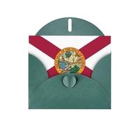 HVMUNG Florida State Flag Print Greeting Cards Half Fold Thank You Note Cards With Envelopes For All Occasion