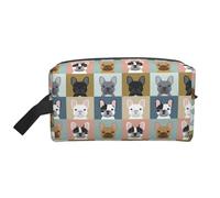HVMUNG French Bulldog Print Travel Toiletry Organizer Bag, Cosmetic & Storage Pouch For Travel And Daily Use