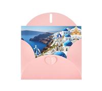 HVMUNG Greek Island Sea View Print Greeting Cards, Thank You Cards with Envelopes for All Occasions