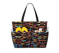HVMUNG I Love My Dog Dachshunds Roomy Beach Bag for Women, Large Travel Bag for Weekend Trips, Pool, Black, One Size