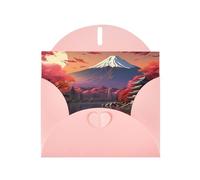 HVMUNG Japan Mount Fuji Landscape Print Greeting Cards Half Fold Thank You Note Cards With Envelopes For All Occasion
