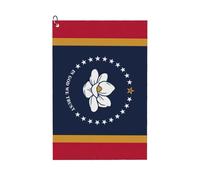 HVMUNG Mississippi State Flag Print Fun Golf Towel with Carabiner for Men and Women to Stand Out on the Golf Course