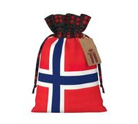 HVMUNG Norwegian Flag Print Reusable Gift Bags, Christmas Gift Bags for Thanksgiving Party