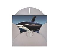 HVMUNG Orca Killer Whale Print Print Greeting Cards Half Fold Thank You Note Cards With Envelopes For All Occasion