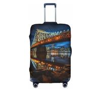 Hvmung portland luggage cover night print suitcases travel bag elastic luggage cover stylish design, white, Large, Fashion