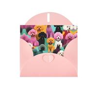 HVMUNG Printed Greeting Cards with Poodles and Dogs Design Thank You Cards with Envelopes for All Occasions