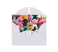 HVMUNG Printed Greeting Cards with Poodles and Dogs Design Thank You Cards with Envelopes for All Occasions