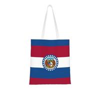 HVMUNG Reusable Missouri State Flag Print Duffel Bag, Shopping Bag with Handle for Daily Use and Grocery