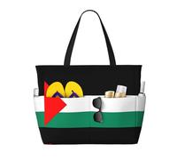 HVMUNG Roomy Palestinian Flag Print Beach Bag Women Large Travel Bag Weekender Pool Black One Size