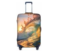 Hvmung Seaside Grand Waves Tide Print Luggage Cover Suitcases Travel Bag Elastic Luggage Bag Stylish Design, white, Medium, Fashion