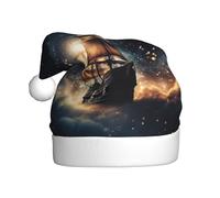HVMUNG Ship On The Blue Ocean Print Unisex Classic Christmas Hats For Christmas,New Year Festive, Holiday Party Supplies