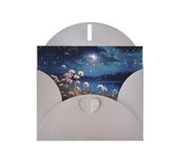 HVMUNG Starry Moon Flower Print Greeting Cards with Envelopes for All Occasions