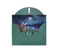 HVMUNG Starry Moon Flower Print Greeting Cards with Envelopes for All Occasions