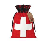HVMUNG Swiss Flag Print Reusable Present Bags Xmas Present Bags For Christmas Thanksgiving Party