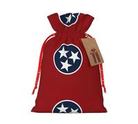 HVMUNG Tennessee State Flag Print Drawstring Reusable Gift Bags for Christmas Thanksgiving Party