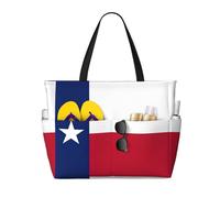 HVMUNG Texas State Flag Print Spacious Beach Bag for Women, Large Travel Tote Bag for Weekend Trips, Pool