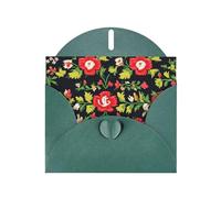 HVMUNG Ukrainian Embroidered Rose Print Greeting Cards - Thank You Cards with Envelopes for All Occasions