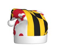 HVMUNG Unisex Classic Maryland Flag Print Christmas Hats for Christmas New Year Holiday Party Supplies