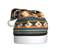 HVMUNG Unisex Classic Native American Print Christmas Hats for Christmas, New Year, Holiday Party Supplies