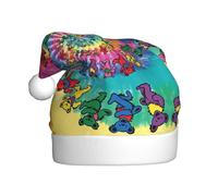 HVMUNG Unisex Classic Thanksgiving Bear Print Christmas Hats for Christmas, New Year, Holiday Party Supplies