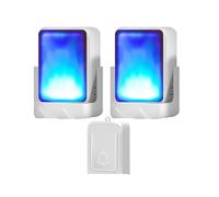 HVOFNNLR 7 Colors Light Flash Changable Music Doorbell Home Wireless Door Chime Deaf Hard Old People Service Pager