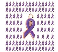 HVRFJXI 100x / Set Breast Cancers Awareness Charm Mixed Color Ribbon Pendants Jewelry Findings Project for Projects