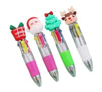 HVRFJXI 3 / 4Pcs Christmas Ballpoint Pen Multicolor 4 Color-in-1 Retractable for Kid Reward Multicolor Multi-in-one Cartoon