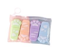 HVRFJXI 4Pcs Small Fluorescent Marker Pen 4 Color Highlighter Pen for Student Children Coloring Doodling Note Taking Drawing Puss Foot Highlighter