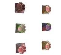 HVRFJXI 6PCS Mechanical Keyboards Keycaps Unique Colorful Cats Paws Shape PBTs Materials AntiWear Design Mechanical Keyboards Keycaps