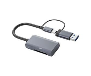 HVRFJXI Aluminum Alloy USB3.0 Card Reader Supporting Both And TFs Cards Fast Speed 5Gbps Transfer Plugs Play LED Indicators And TF Card Reader