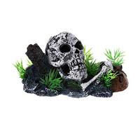 HVRFJXI Aquarium Decoration Resin Pirate Skull Fish For Tank Ornament Betta Accessories Aquatic Caves Fish Easy To Clean Aquarium Landscape